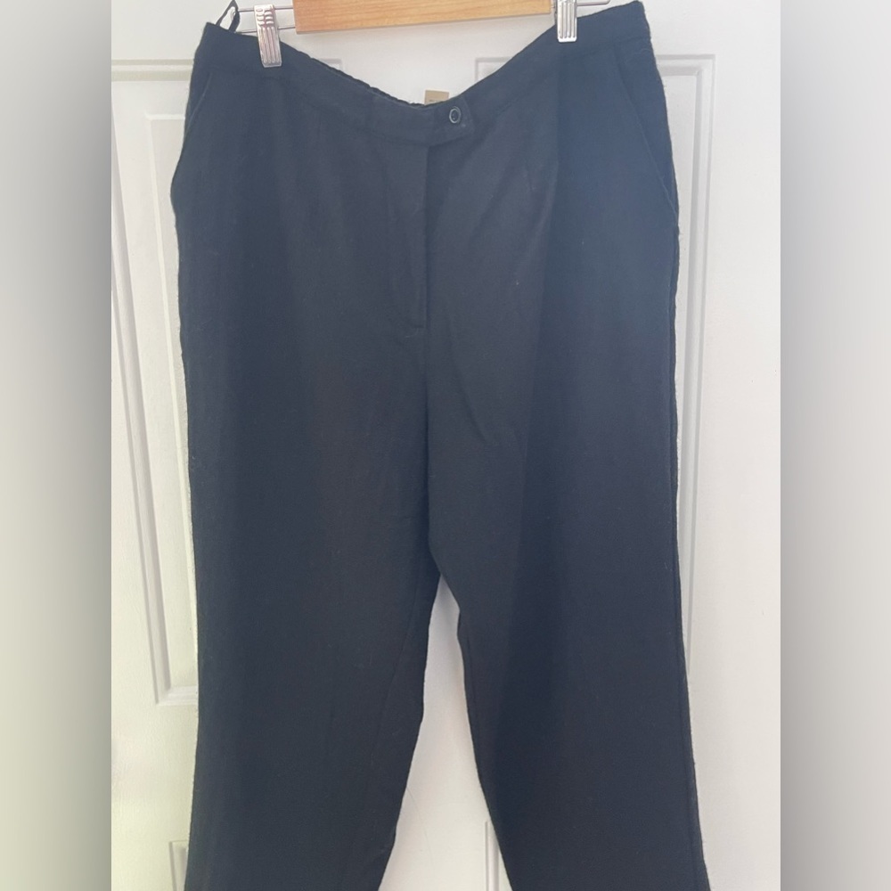 Vintage Mark Reed 100% Wool Black Lined Size 20P Straight Leg Pants Inseam 29”